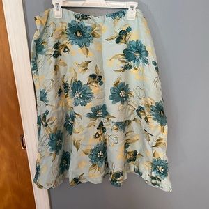 Plus Size Vintage Floral Skirt